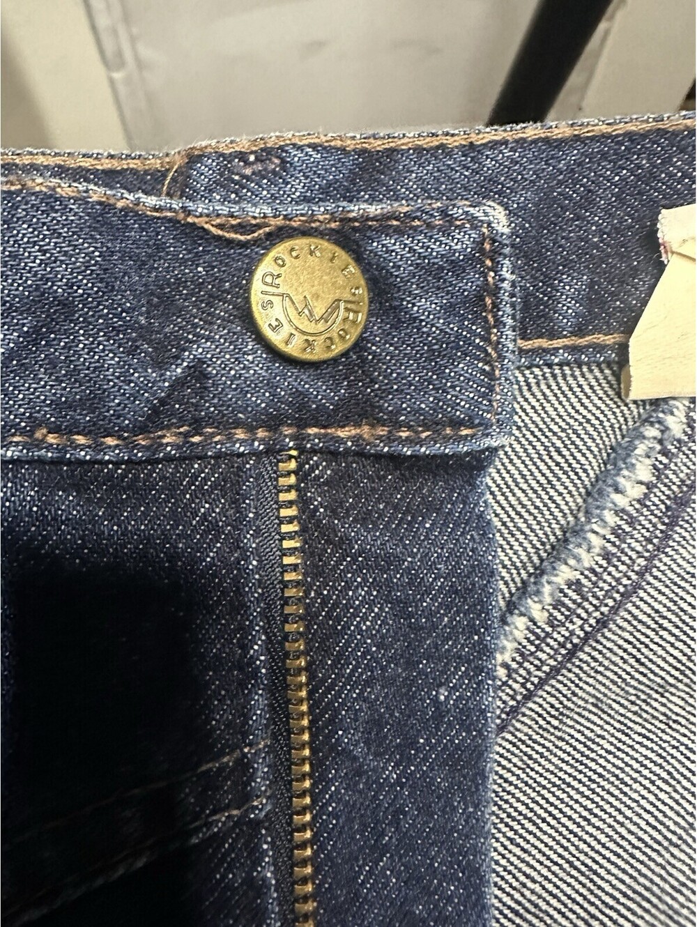 VTG Rockies Jeans USA Dark Wash Western High Rise No Back Pocket Denim - Picture 6 of 14